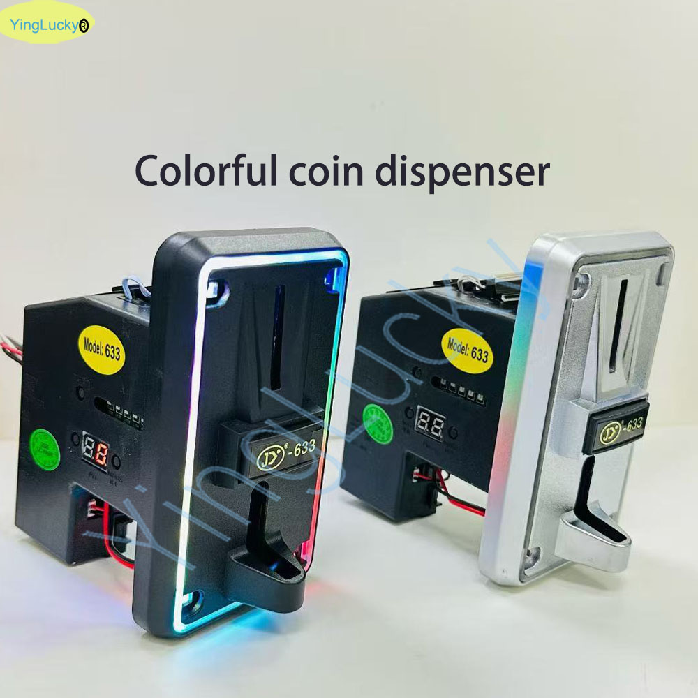 Arcade Games Vending - Kolorowy czytnik monet LED, selektor monet,