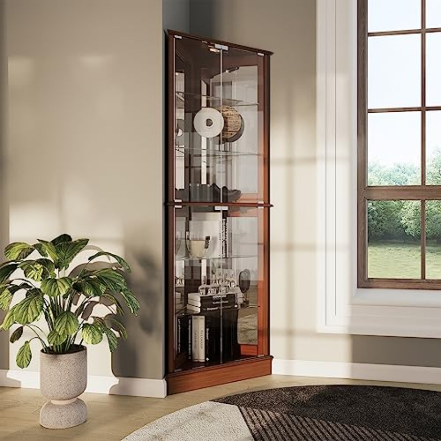 Glass Cabinet Display - Oświetlona narożna witryna ekspozycyjna do użytku