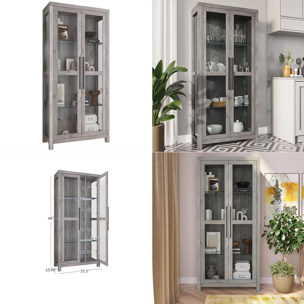 Glass Cabinet Display - Szklana witryna, wysoka szafka na kolekcje
