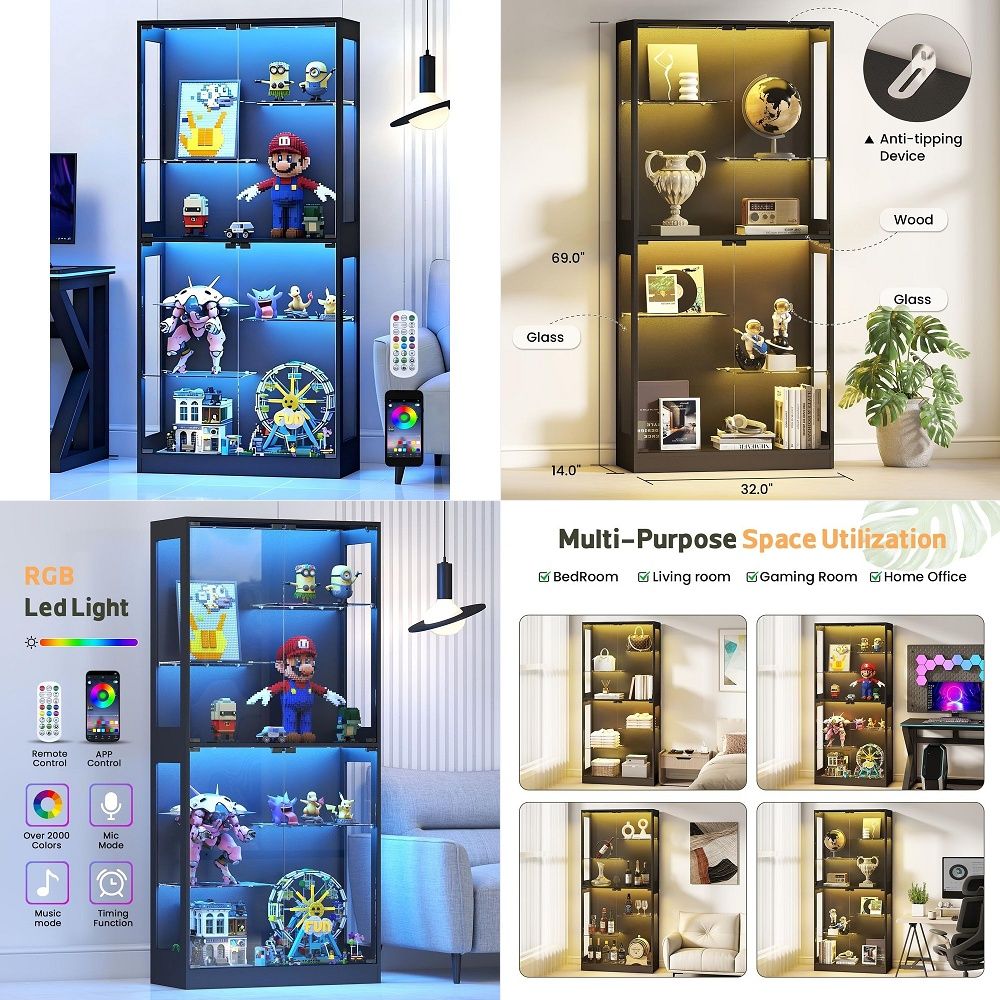 Glass Cabinet Display - Witryna z szklanymi drzwiami 69, szafka