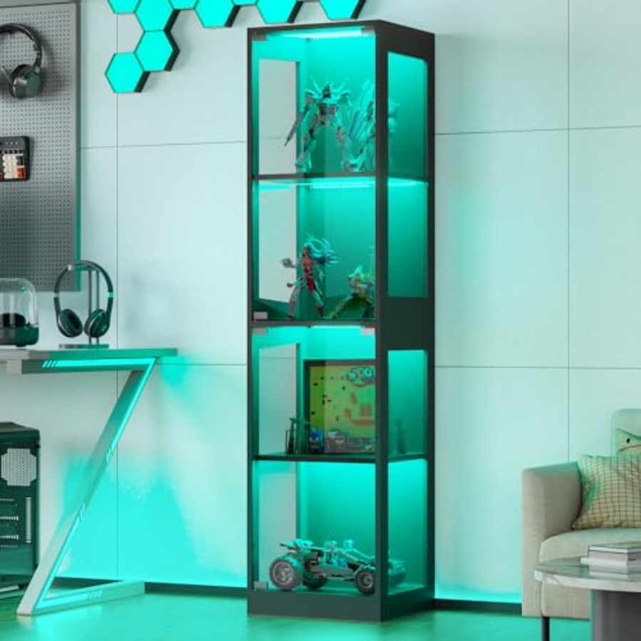Glass Cabinet Display - Szklana witryna z oświetleniem RGB do