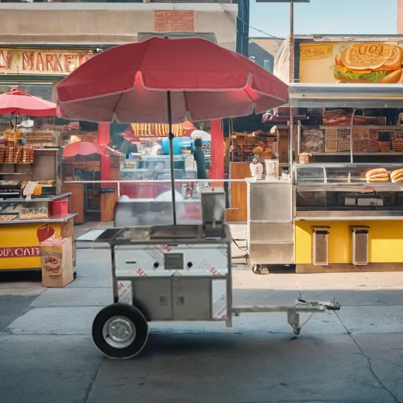 Kompaktowy mobilny wózek na pr – Hot Dog Vending Cart recenzja i cena