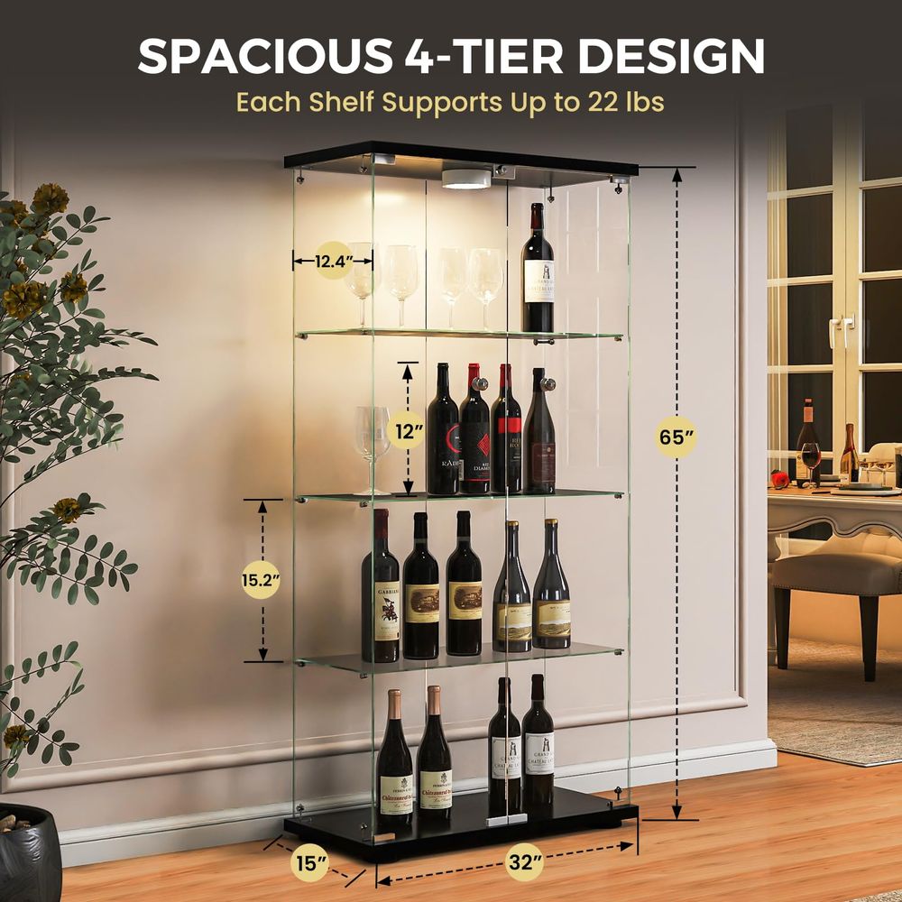 Witryna z oświetleniem LED i z – Glass Cabinet Display recenzja i cena