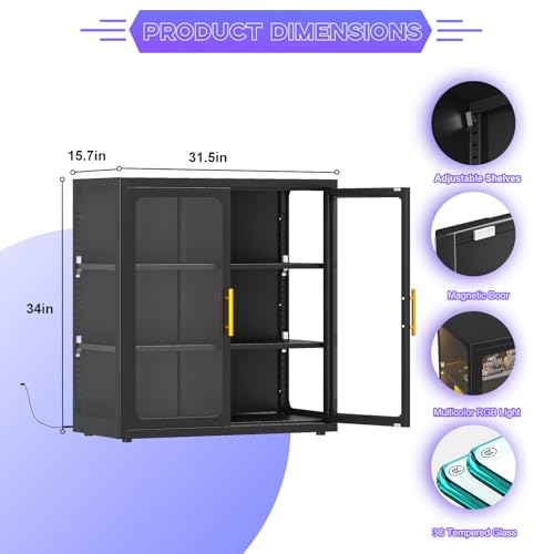 Witryna z szklanymi drzwiami i – Glass Cabinet Display recenzja i cena