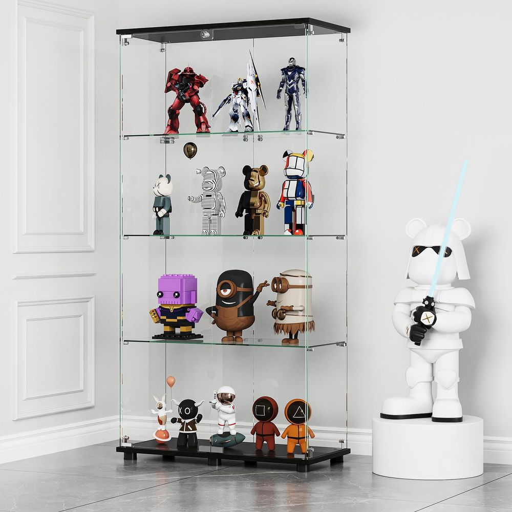 Witryna z 4 półkami, podwójnym – Glass Cabinet Display recenzja i cena