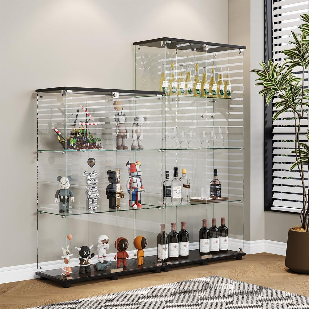 Witryna z 4 półkami, podwójnym – Glass Cabinet Display recenzja i cena
