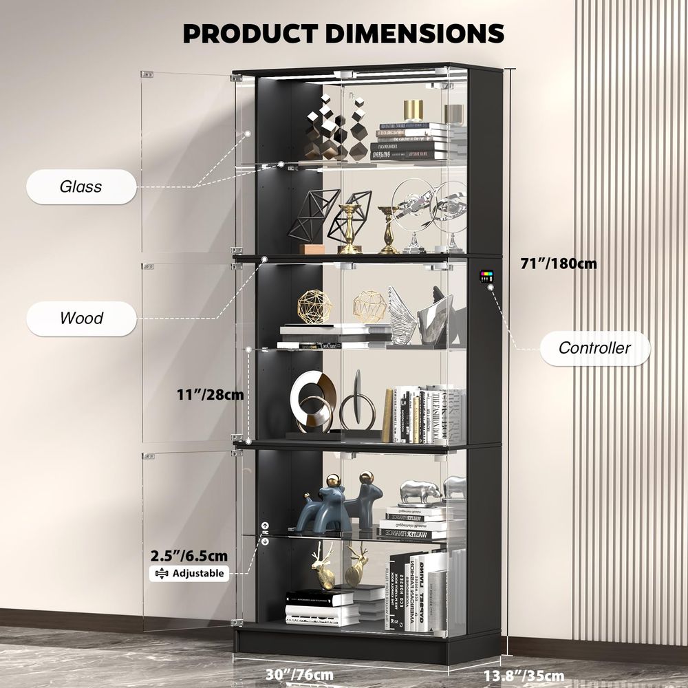 Witryna z szklanymi drzwiami,  – Glass Cabinet Display recenzja i cena