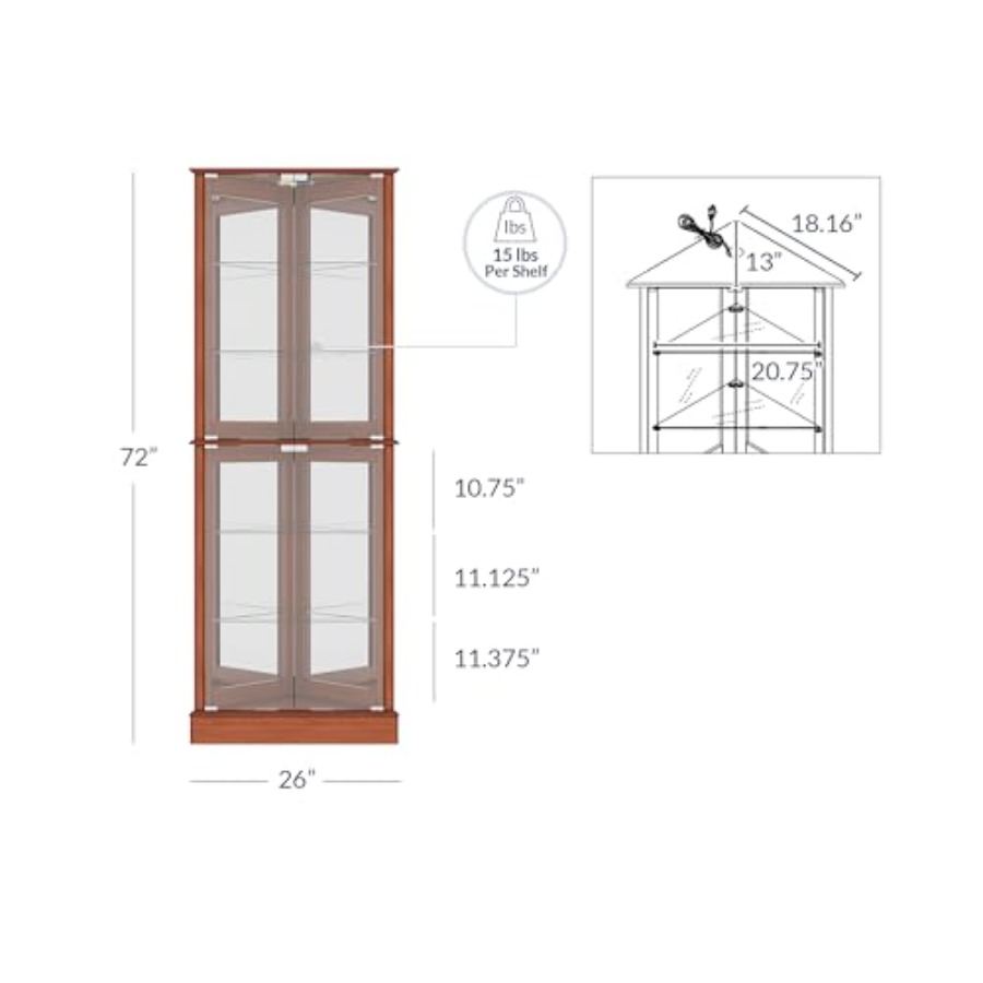 Oświetlona narożna witryna eks – Glass Cabinet Display recenzja i cena