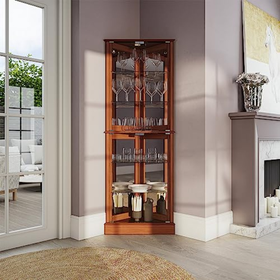Oświetlona narożna witryna eks – Glass Cabinet Display recenzja i cena