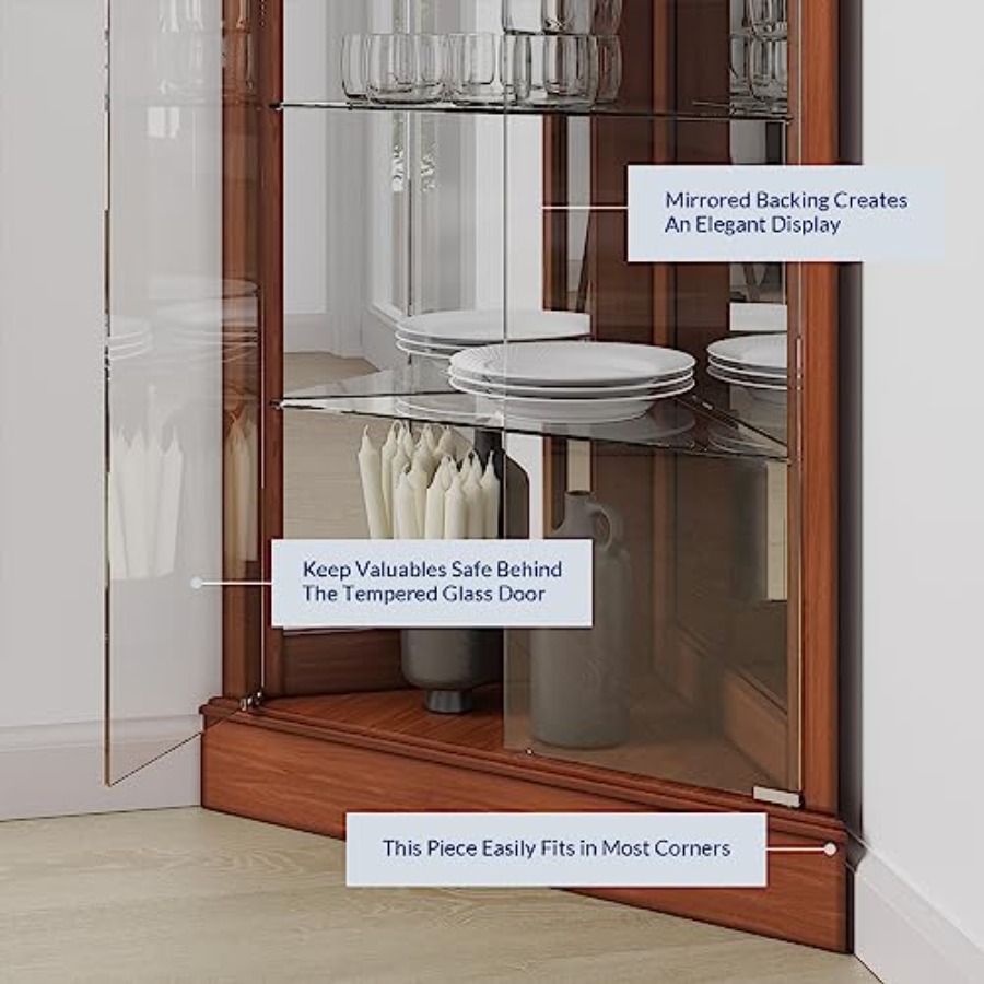 Oświetlona narożna witryna eks – Glass Cabinet Display recenzja i cena
