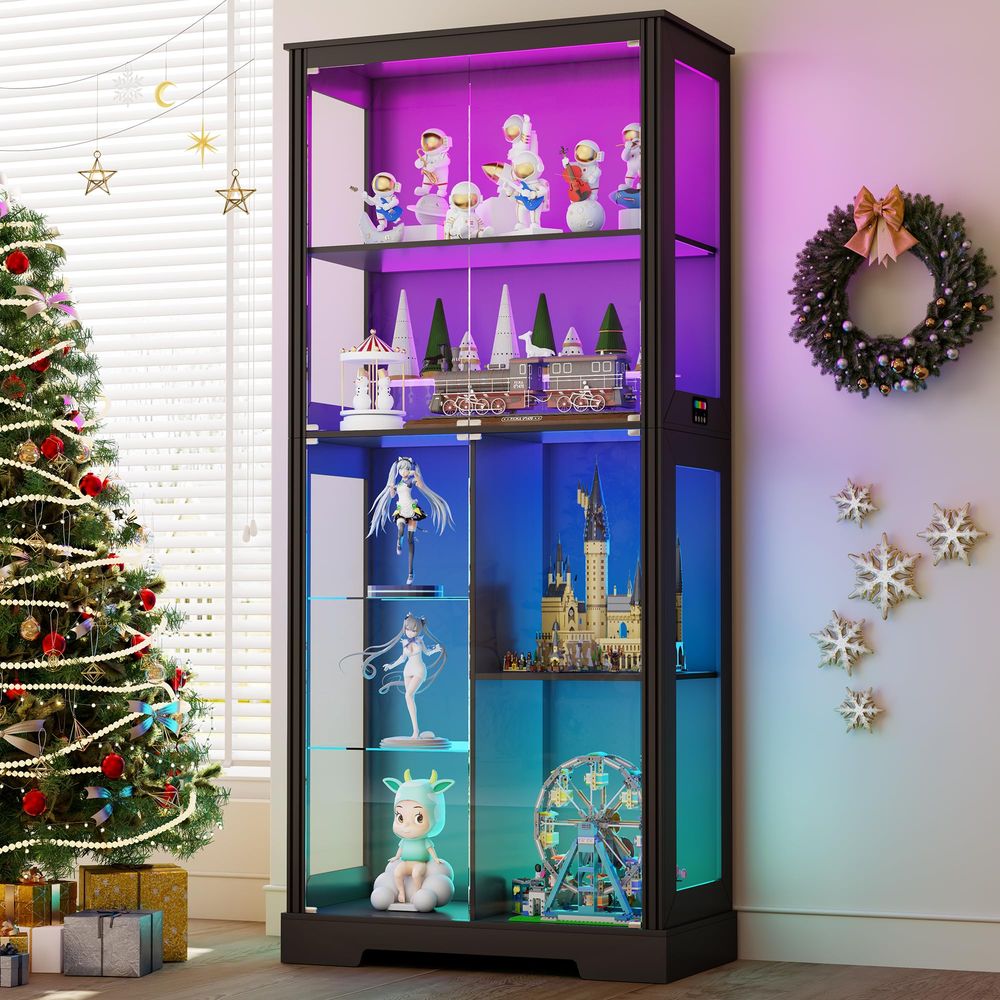 Podświetlana narożna witryna e – Glass Cabinet Display recenzja i cena