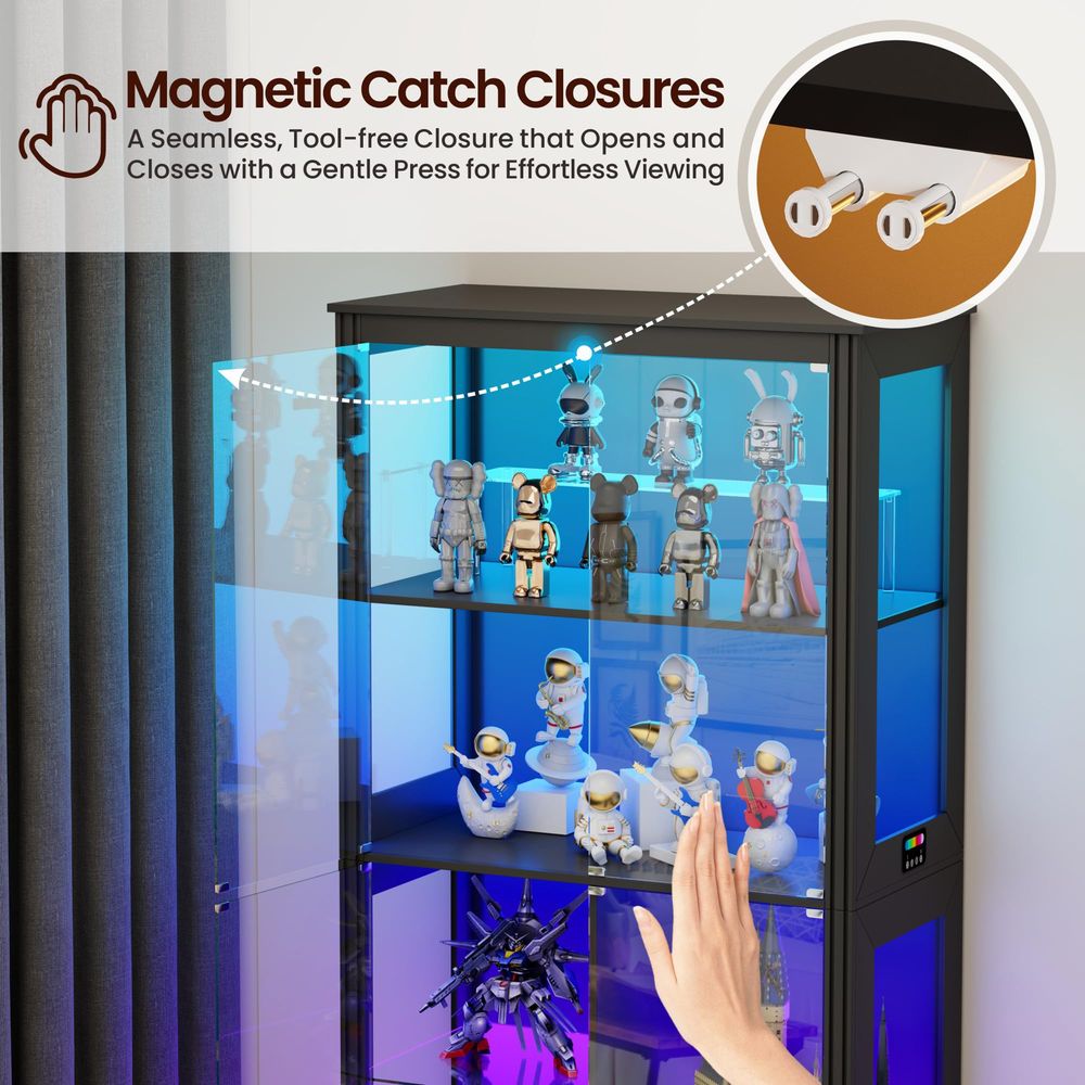 Podświetlana narożna witryna e – Glass Cabinet Display recenzja i cena