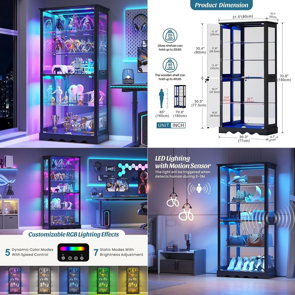 Witryna z szklanymi drzwiami,  – Glass Cabinet Display recenzja i cena