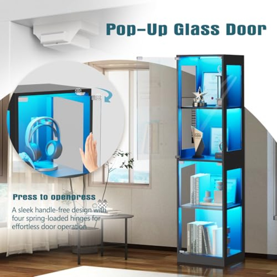 Szklana witryna z oświetleniem – Glass Cabinet Display recenzja i cena