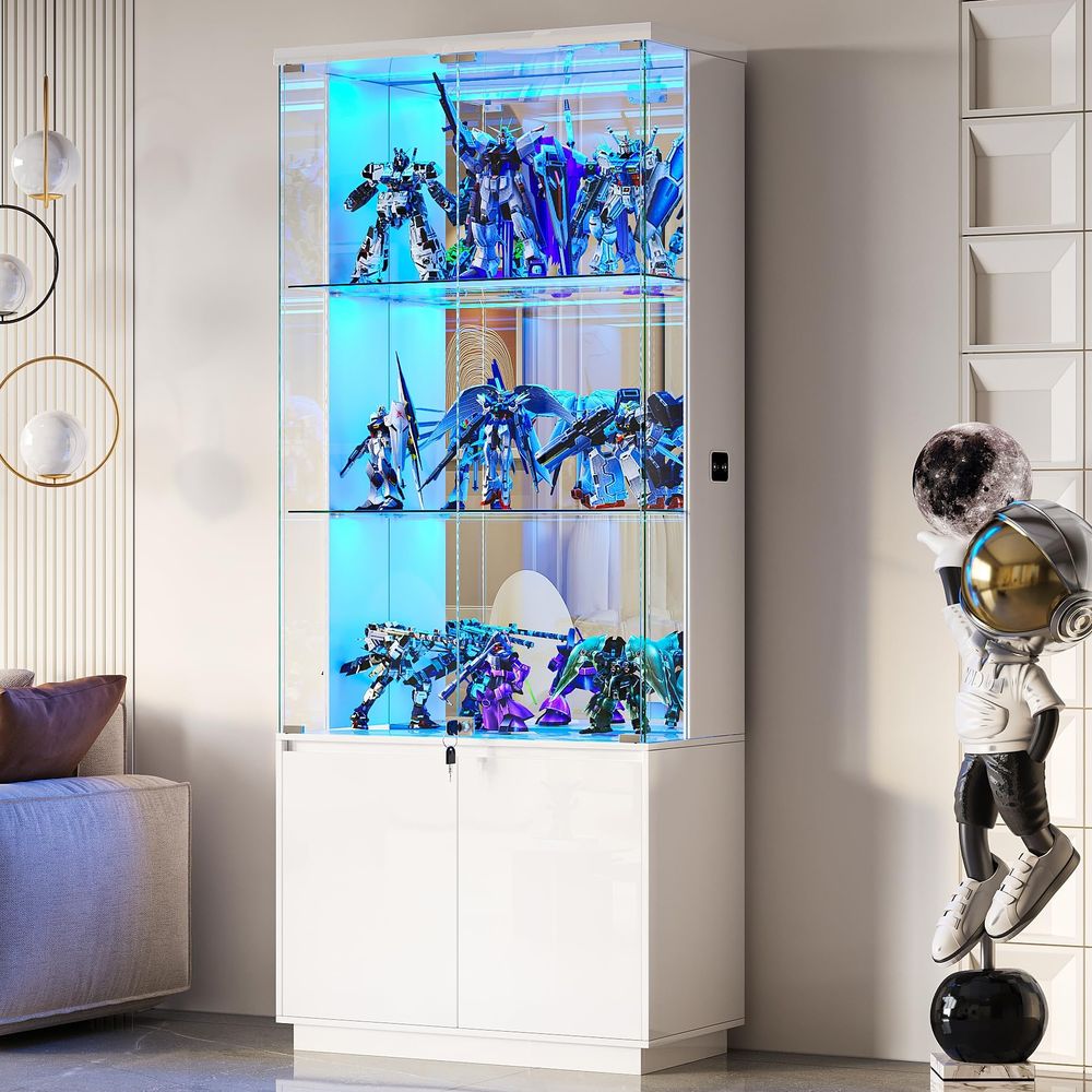Wysoka witryna z szklanymi drz – Glass Cabinet Display recenzja i cena